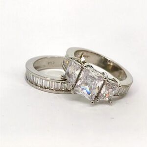 2 Carat 925 Mega Sparkle Engagement Ring Set